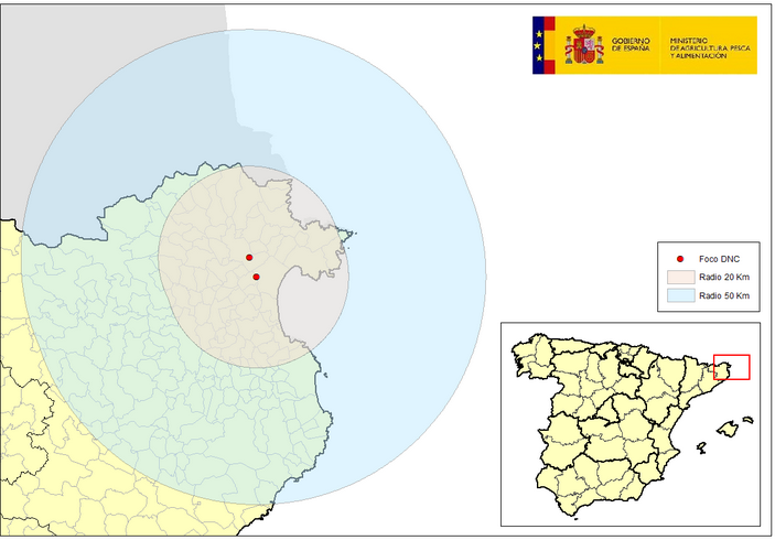 Carte foyer de DNC en Catalogne