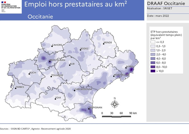 Image 3 : Emploi hors prestataires au km²