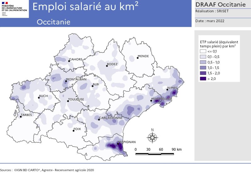 Image 4 : Emploi salarié au km²