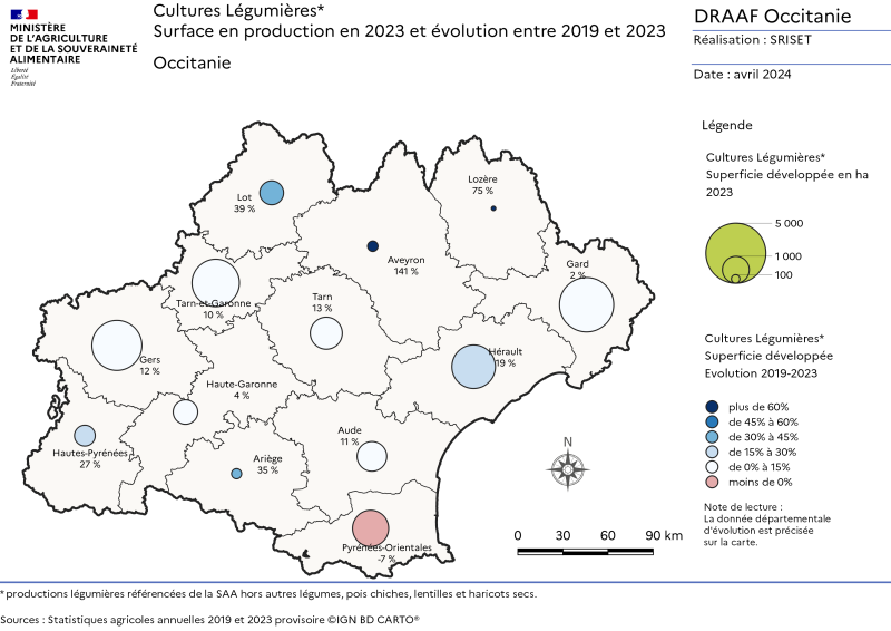 il s'agit des superficies dont la production est référencée par la statistique agricole annuelle