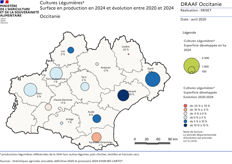il s'agit des superficies dont la production est référencée par la statistique agricole annuelle