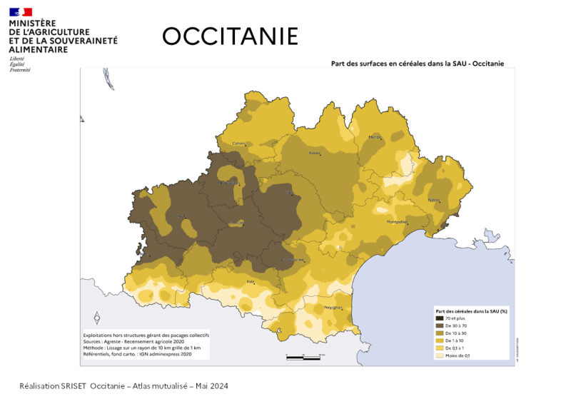 Image 2 : Part des surfaces en céréales dans la SAU