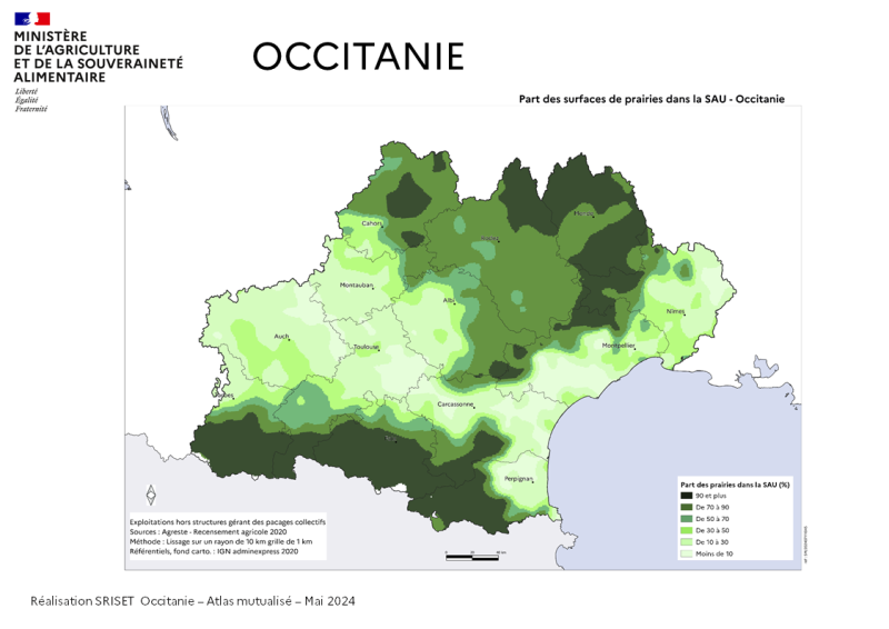 Image 1 : Part des surfaces de prairie dans la SAU